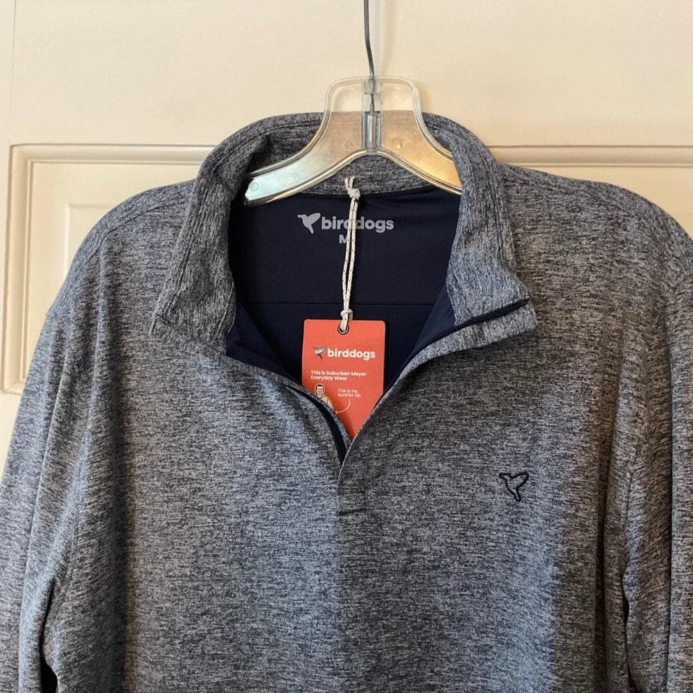 Birddogs Suburban Meyer Quarter Zip Pullover Dark Navy Heather Mens Medium NWT